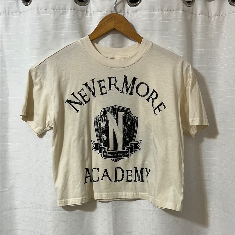 Nevermore Academy Cream Crop Top